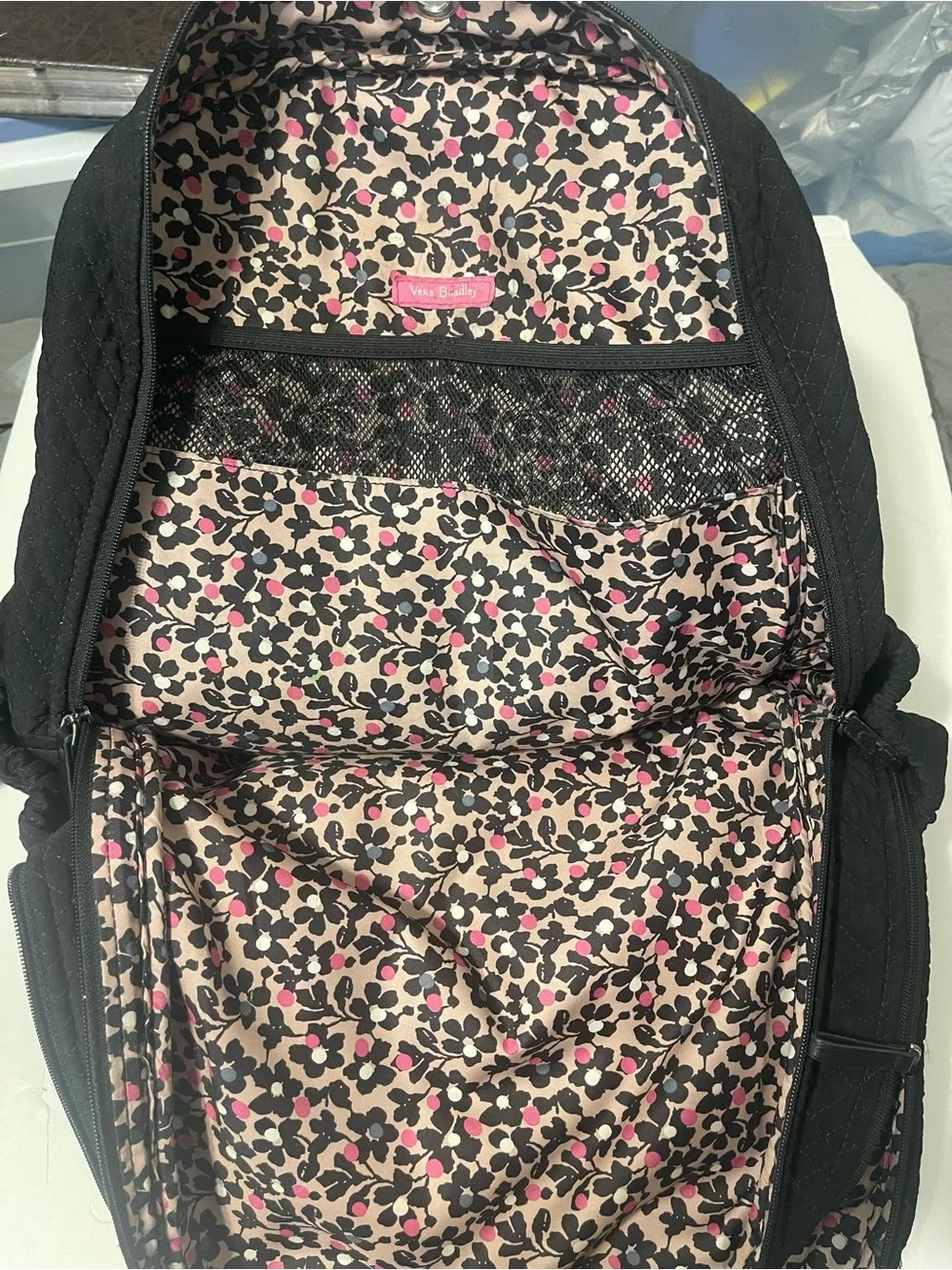 Vera Bradley Quilted Black Backpack